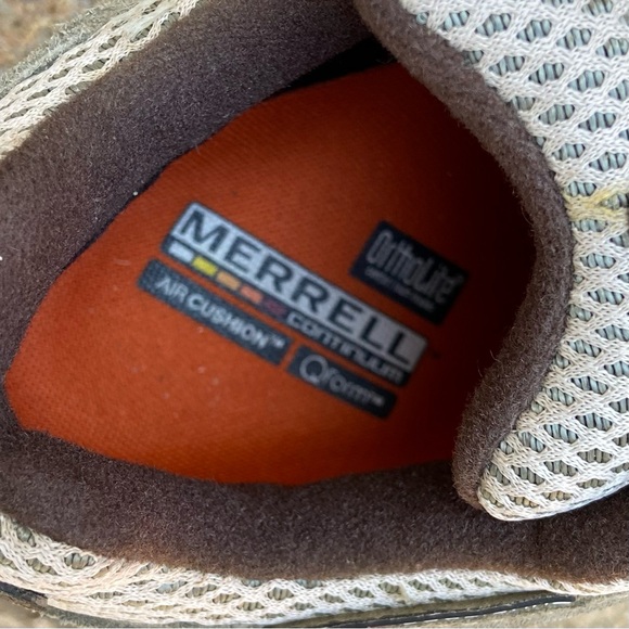 Merrell Waterproof Rugged, All Terrain Hiking Shoes in Gray + Dusty Olive - Picture 3 of 13